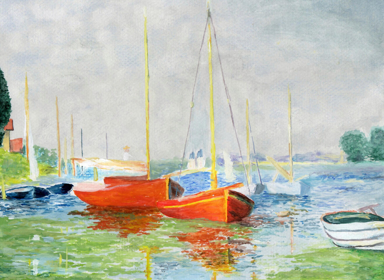 Repaint of Monet's Red Boats at Argenteuil (2019)